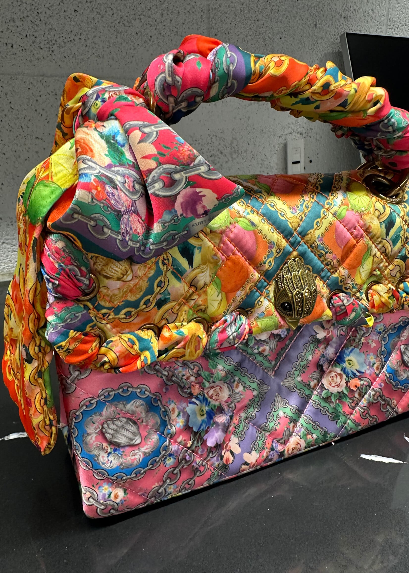 Kurt Geiger Satin Quilted Handbag