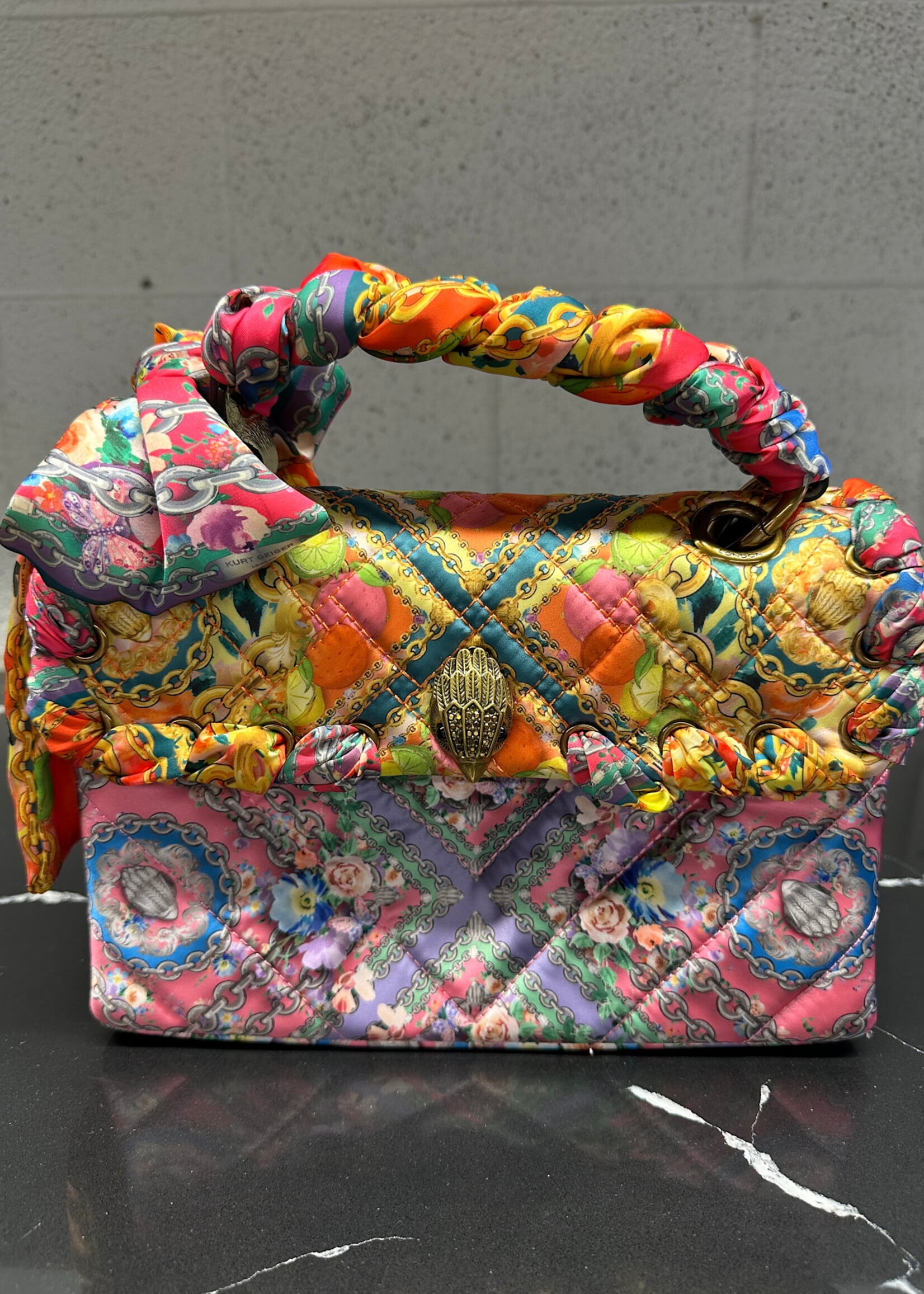 Kurt Geiger Satin Quilted Handbag