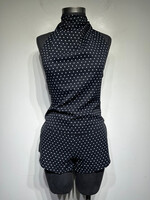 Naked Vice Navy Polka Dot Tank & Short Set Fem S