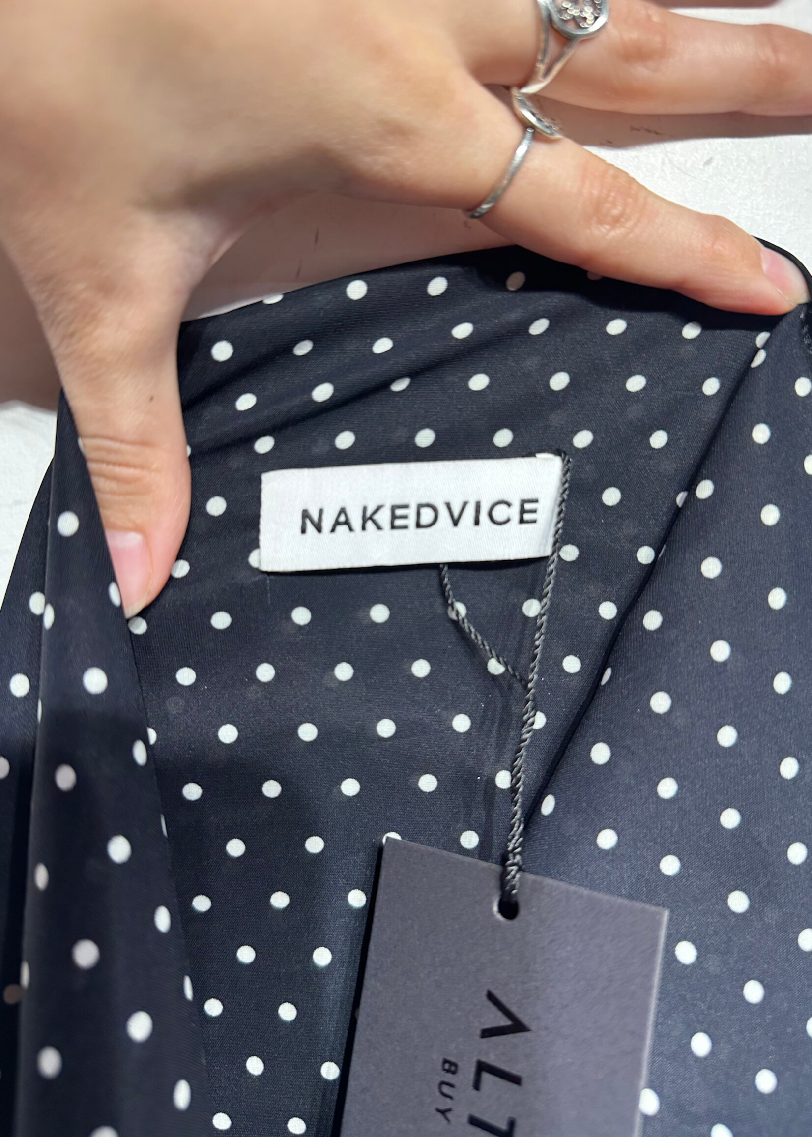 Naked Vice Navy Polka Dot Tank & Short Set Fem S