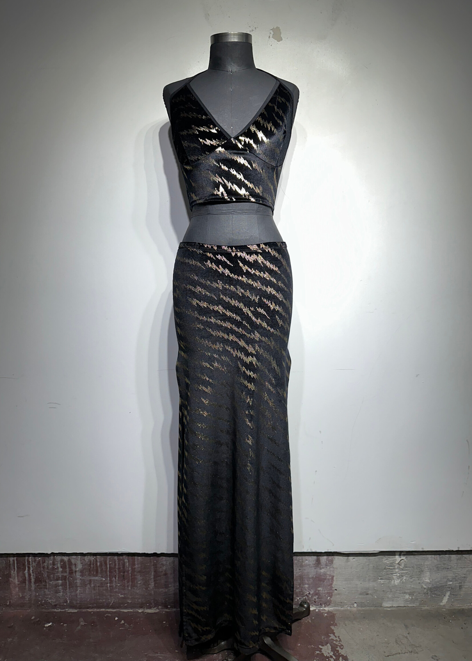 Queen Of Diamonds Vintage Black Lightning Set Fem M