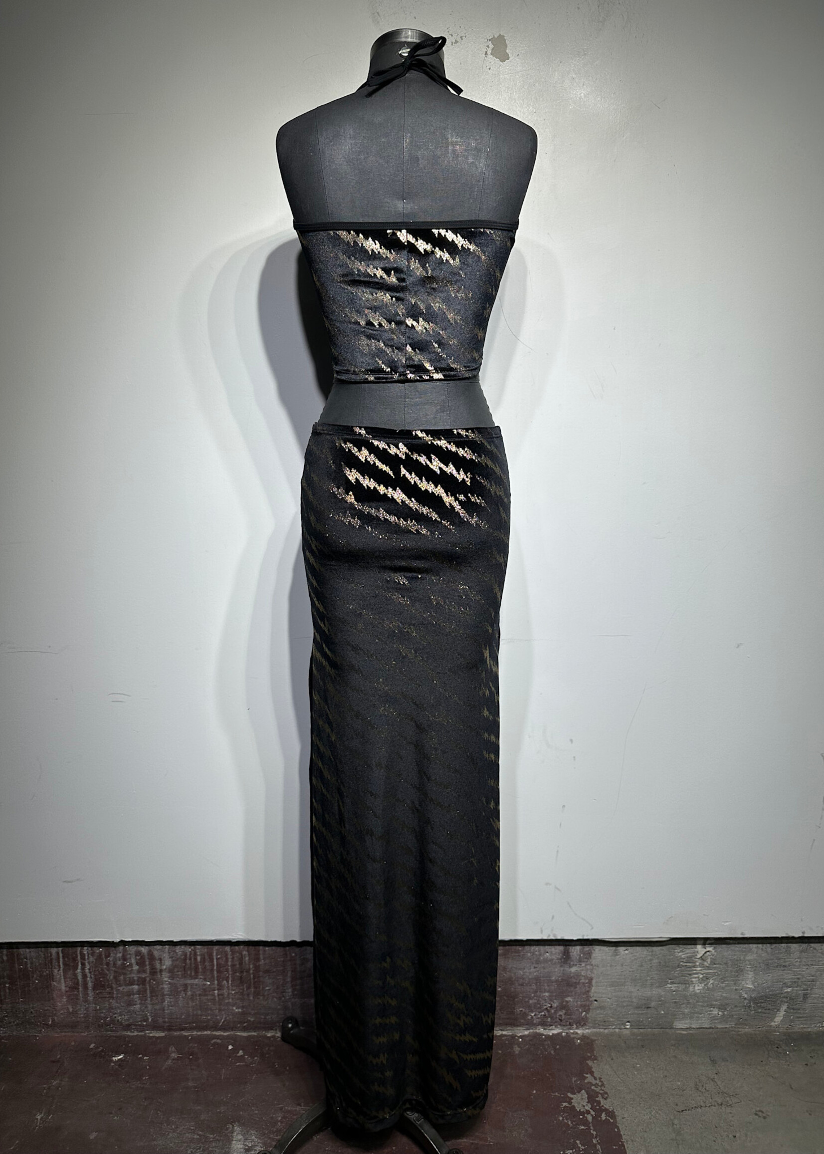 Queen Of Diamonds Vintage Black Lightning Set Fem M