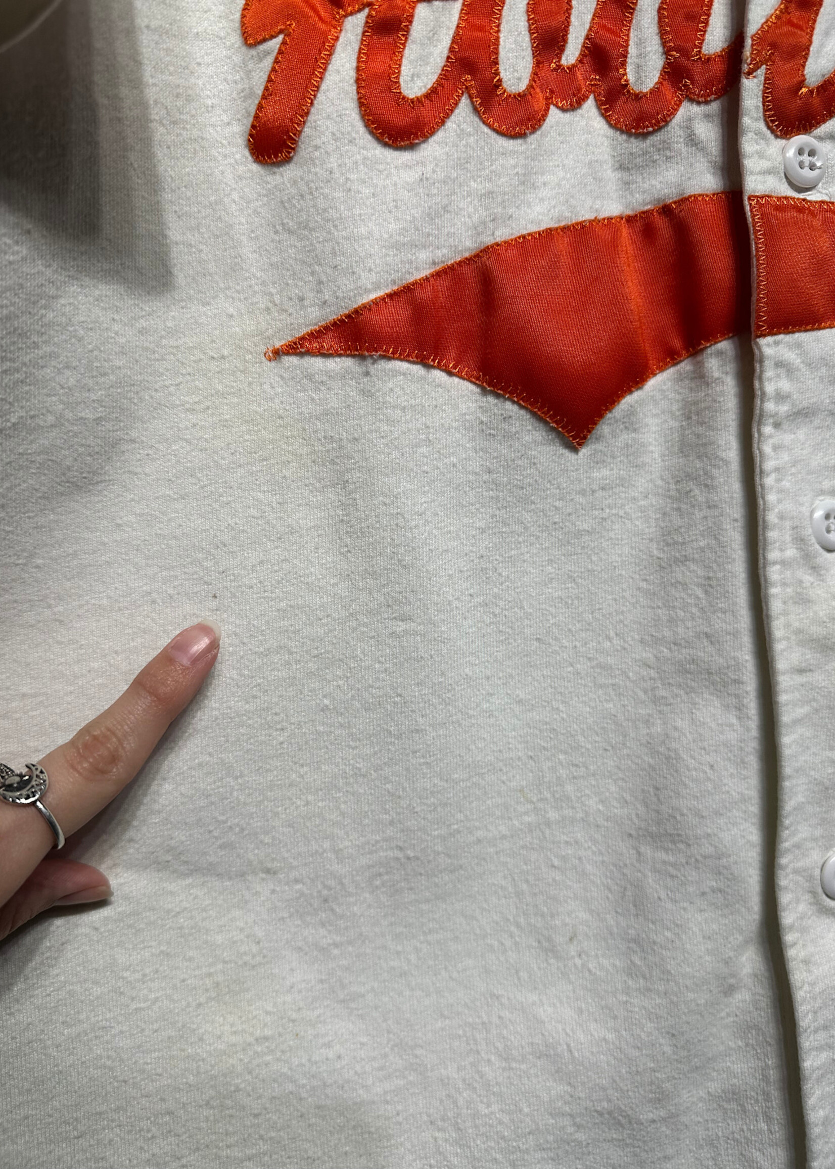Hooters White Orange Vintage Baseball Jersey L
