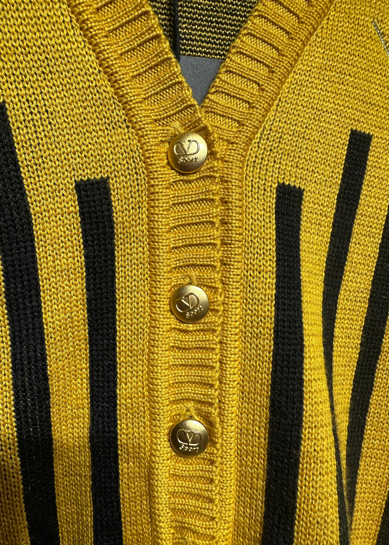 Valentino Black/Yellow Knit Vest 38/S-M