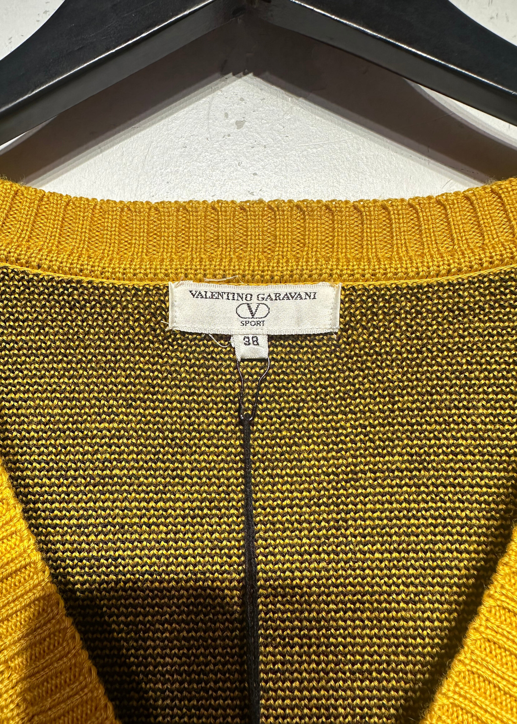 Valentino Black/Yellow Knit Vest 38/S-M