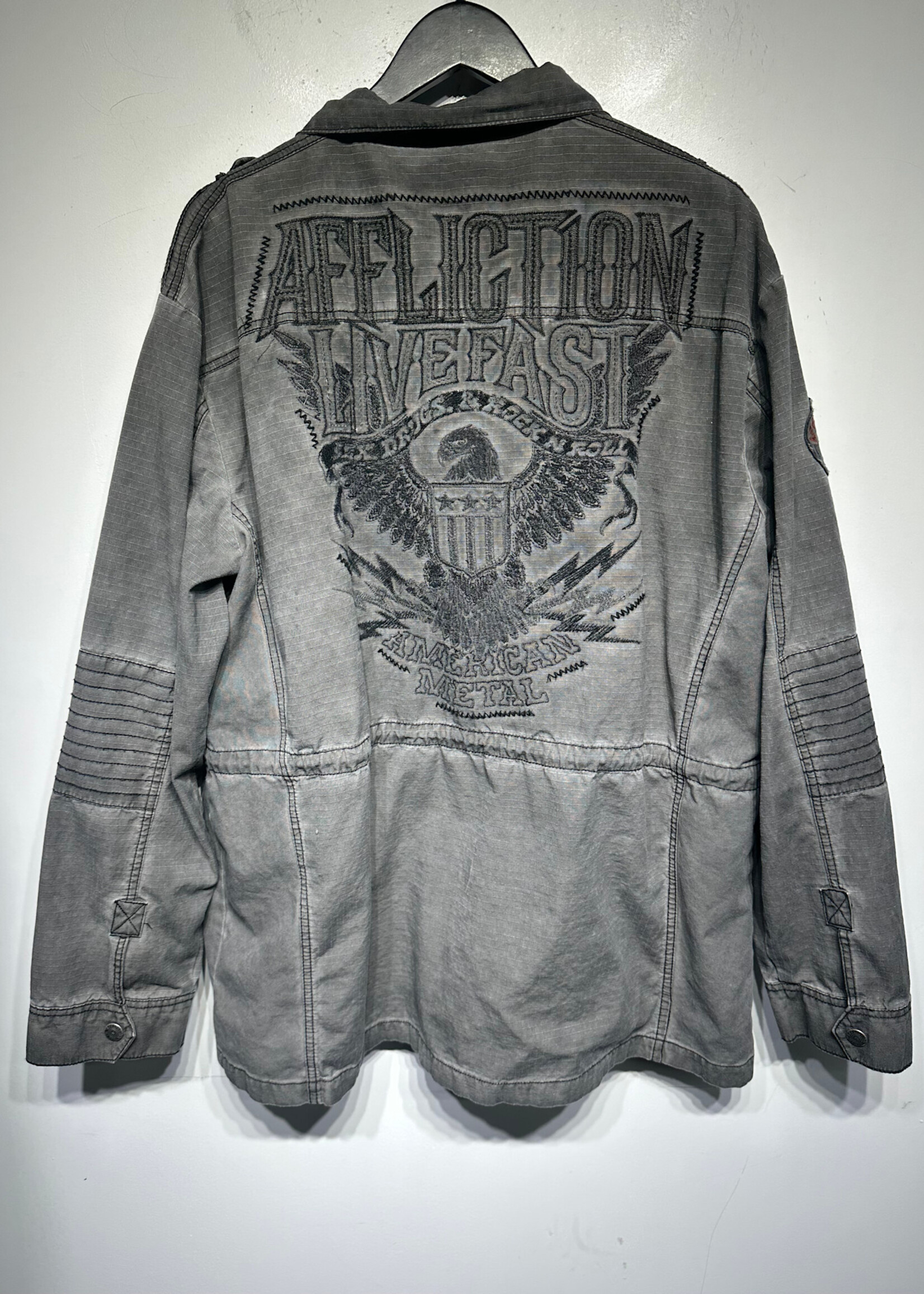 Affliction Black Premium Live Fast Jacket Masc XXL