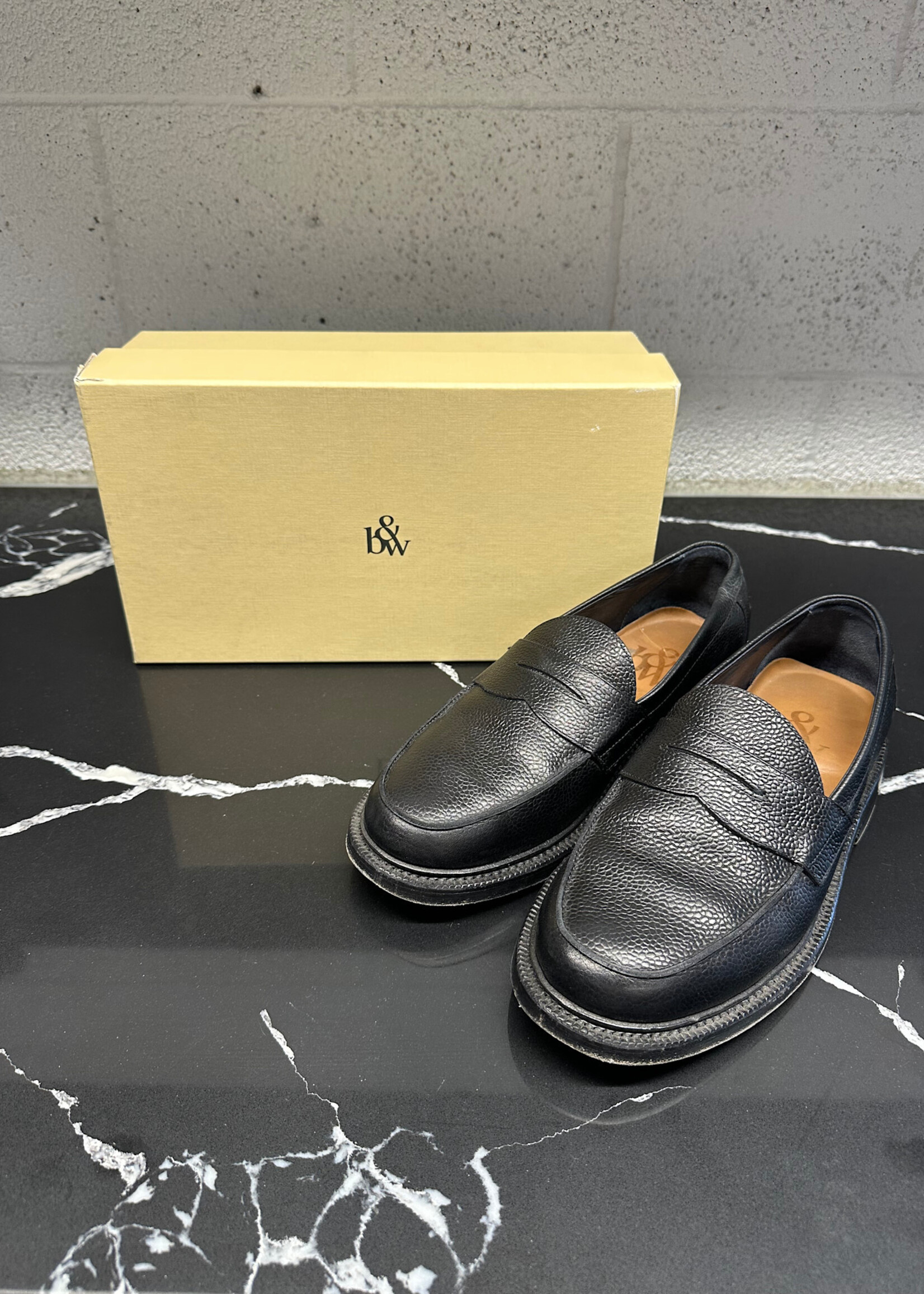 Blackstock and Webber Black Ellis Penny Loafer Masc 9