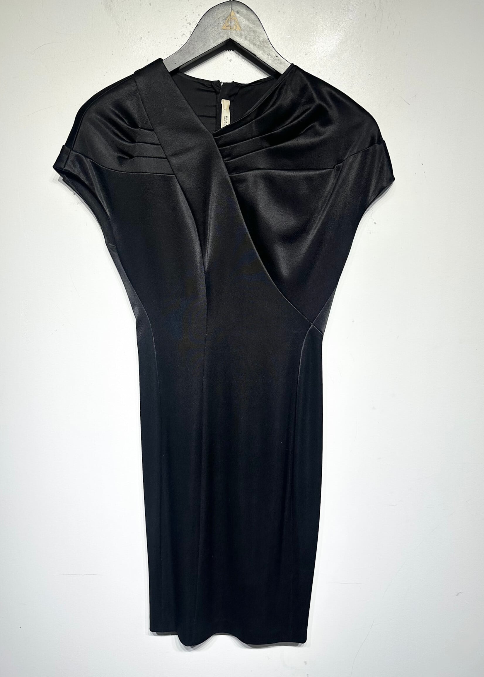 Prada Black Asymmetrical SS Dress AS IS M