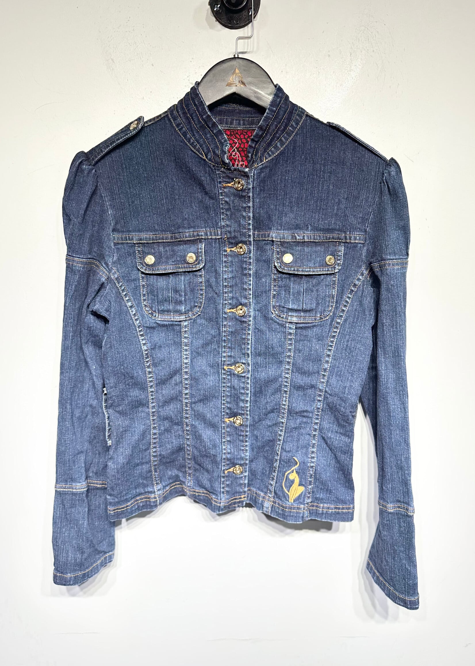 Baby Phat Dark Wash Denim Jacket Fem L