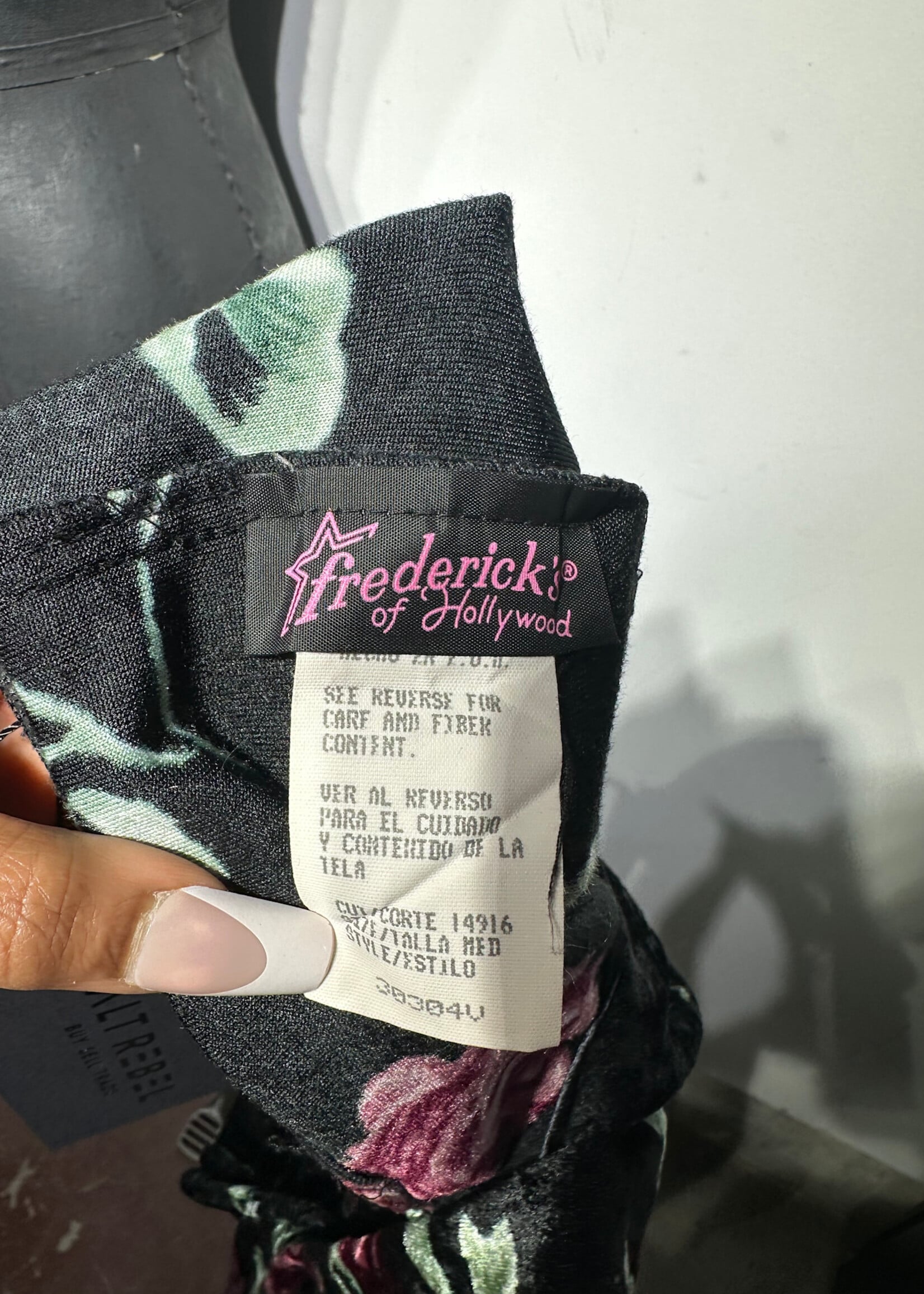 Fredricks Velour Floral Halter MaxI Dress S