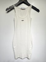 Off-White White Ribbed Bodycon Dress L