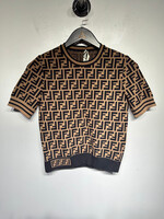 Fendi Brown Monogram Knit Top M