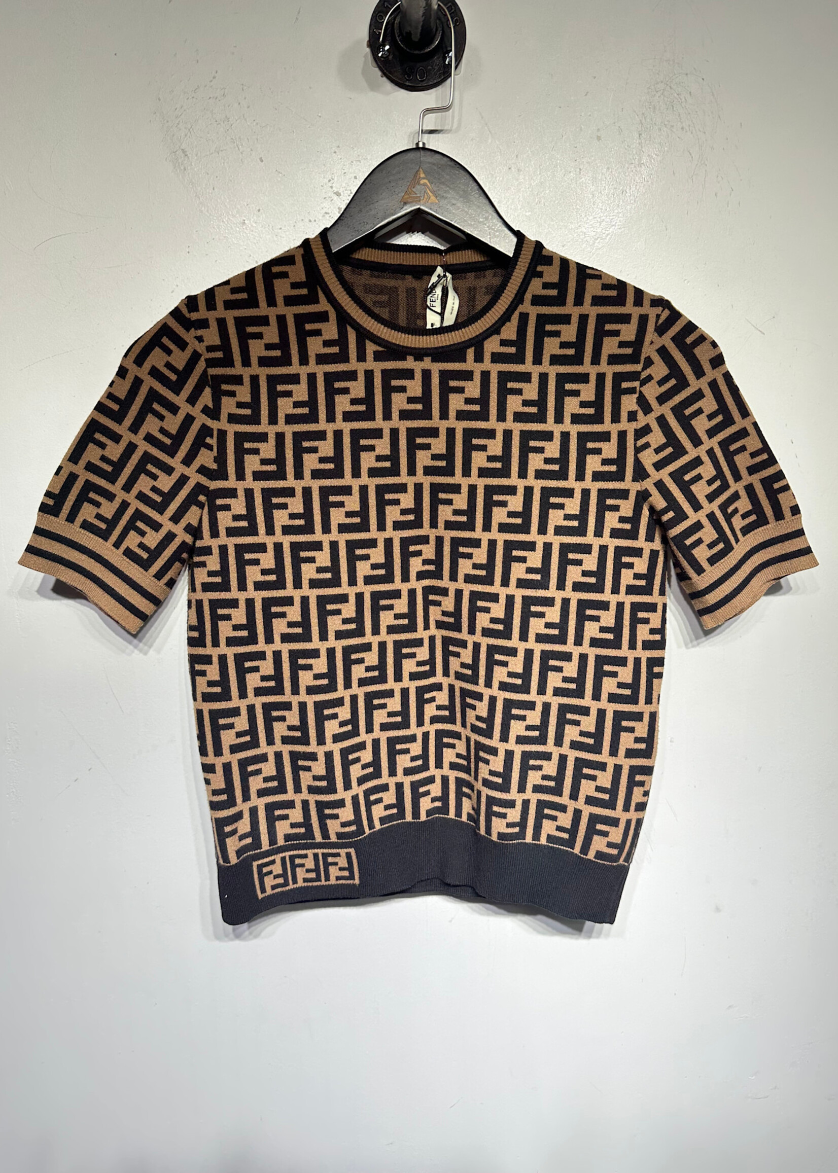 Fendi Brown Monogram Knit Top M