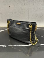 REBECCA MINKOFF BLACK/GOLD LEATHER BAG