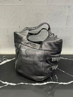 REBECCA MINKOFF BLACK LEATHER STUDDED BAG
