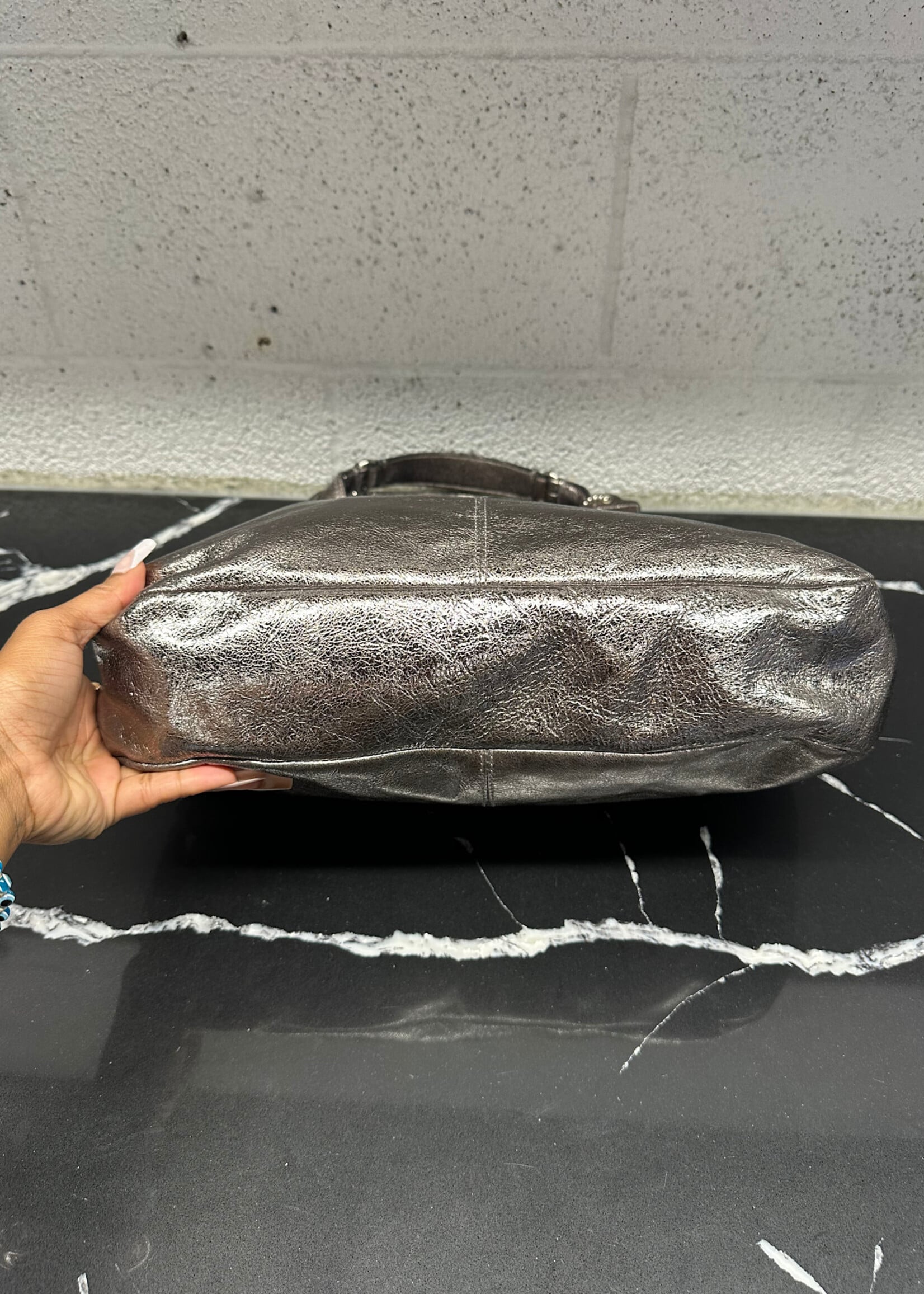 COACH METALLIC JULIA LEATHER HOBO SET