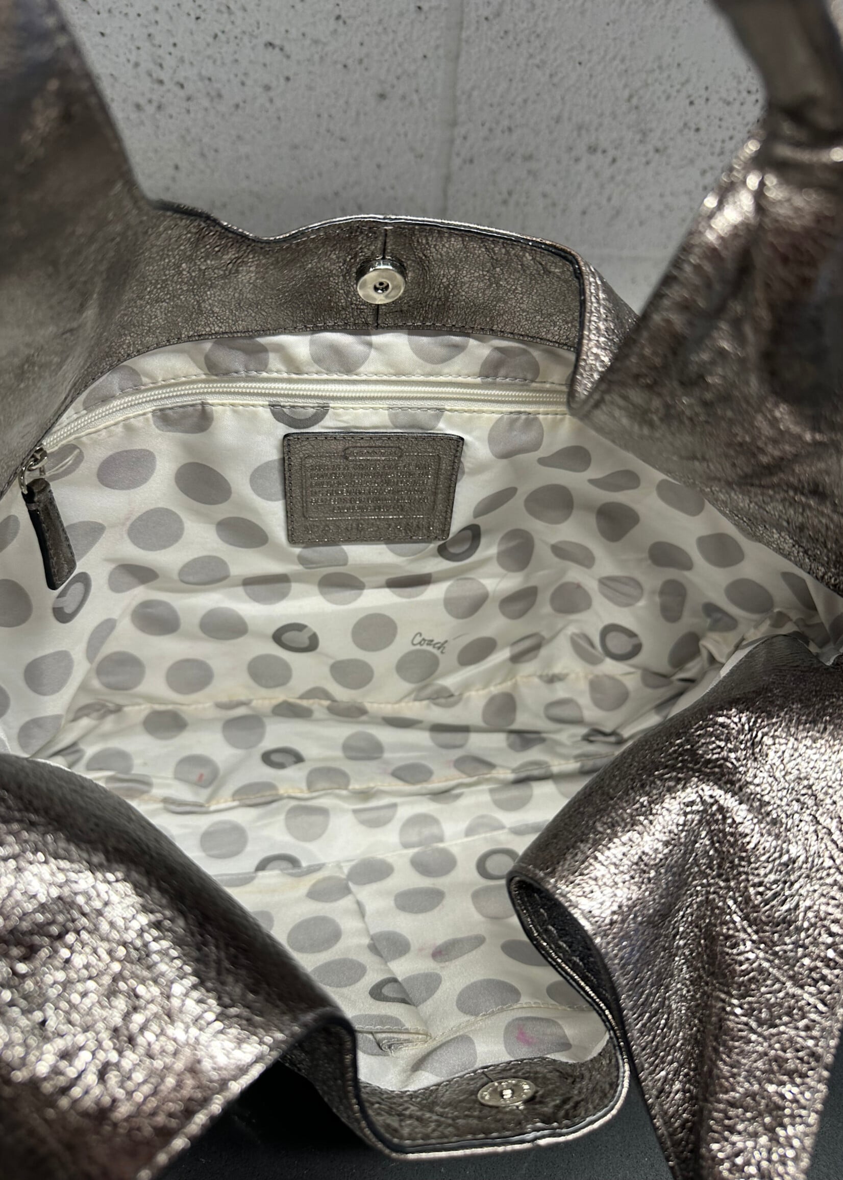 COACH METALLIC JULIA LEATHER HOBO SET