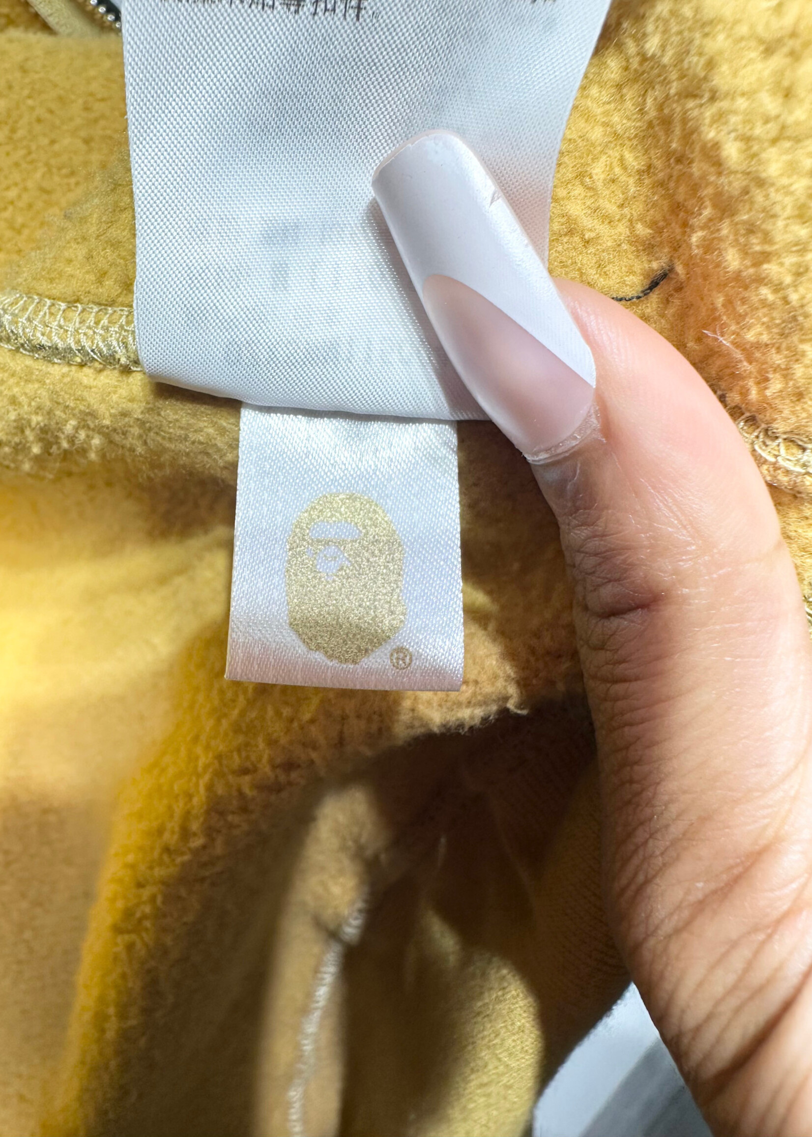Bape PONR Yellow Camo Shark Hoodie M