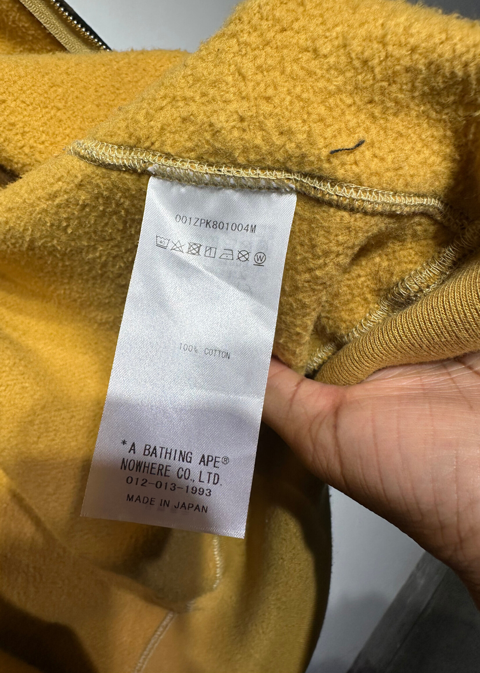 Bape PONR Yellow Camo Shark Hoodie M