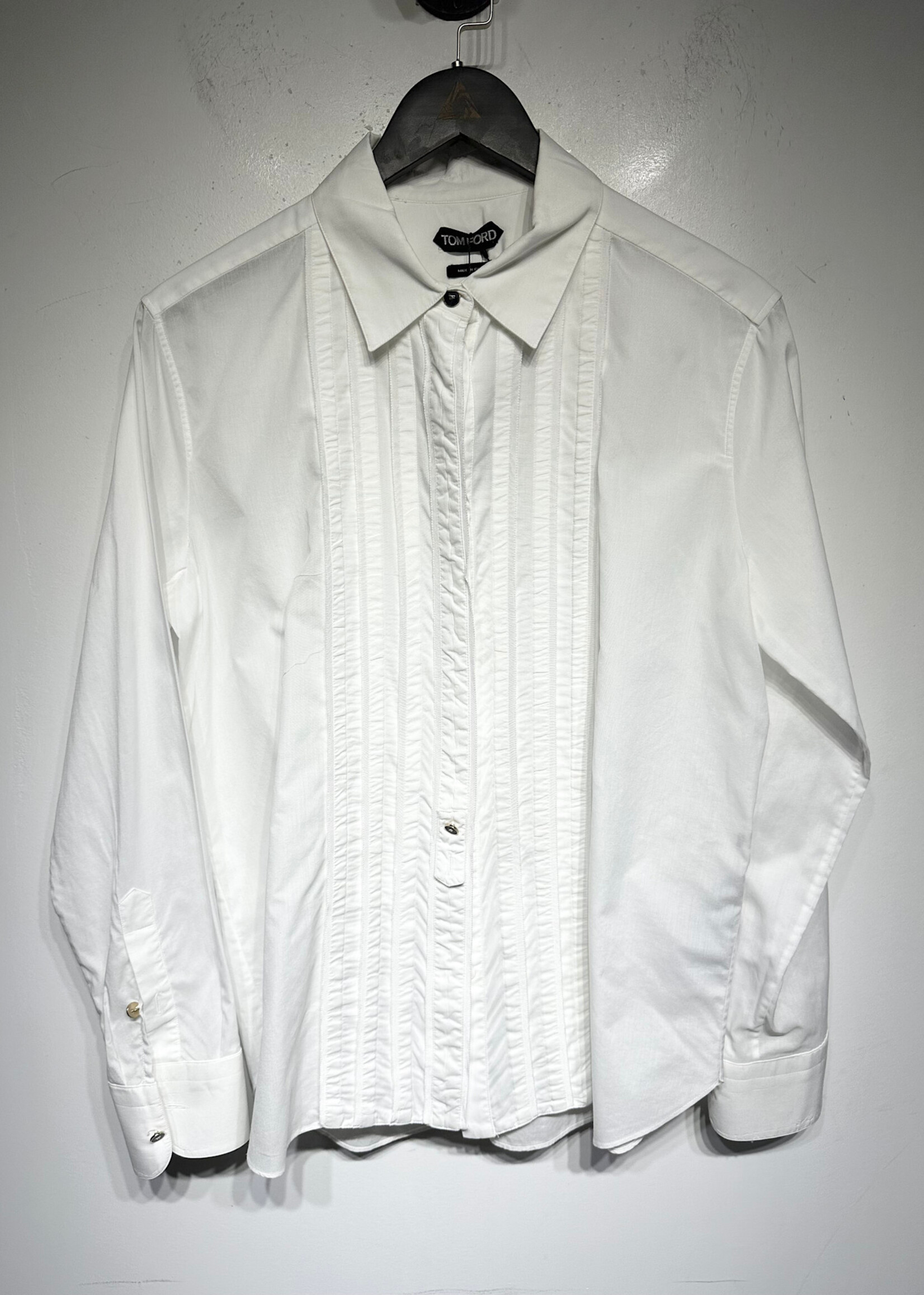 Tom Ford White Front Pleat Dress Shirt L