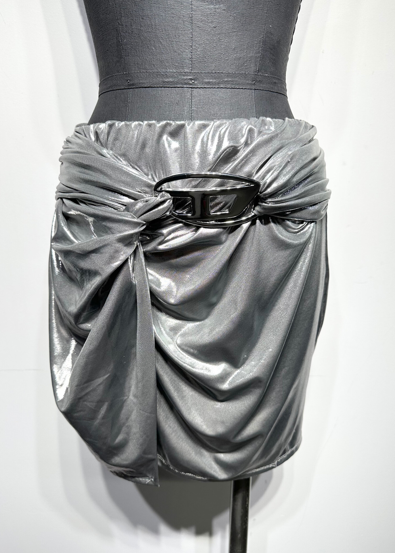 Diesel Silver D Logo Stretch Skirt M/28