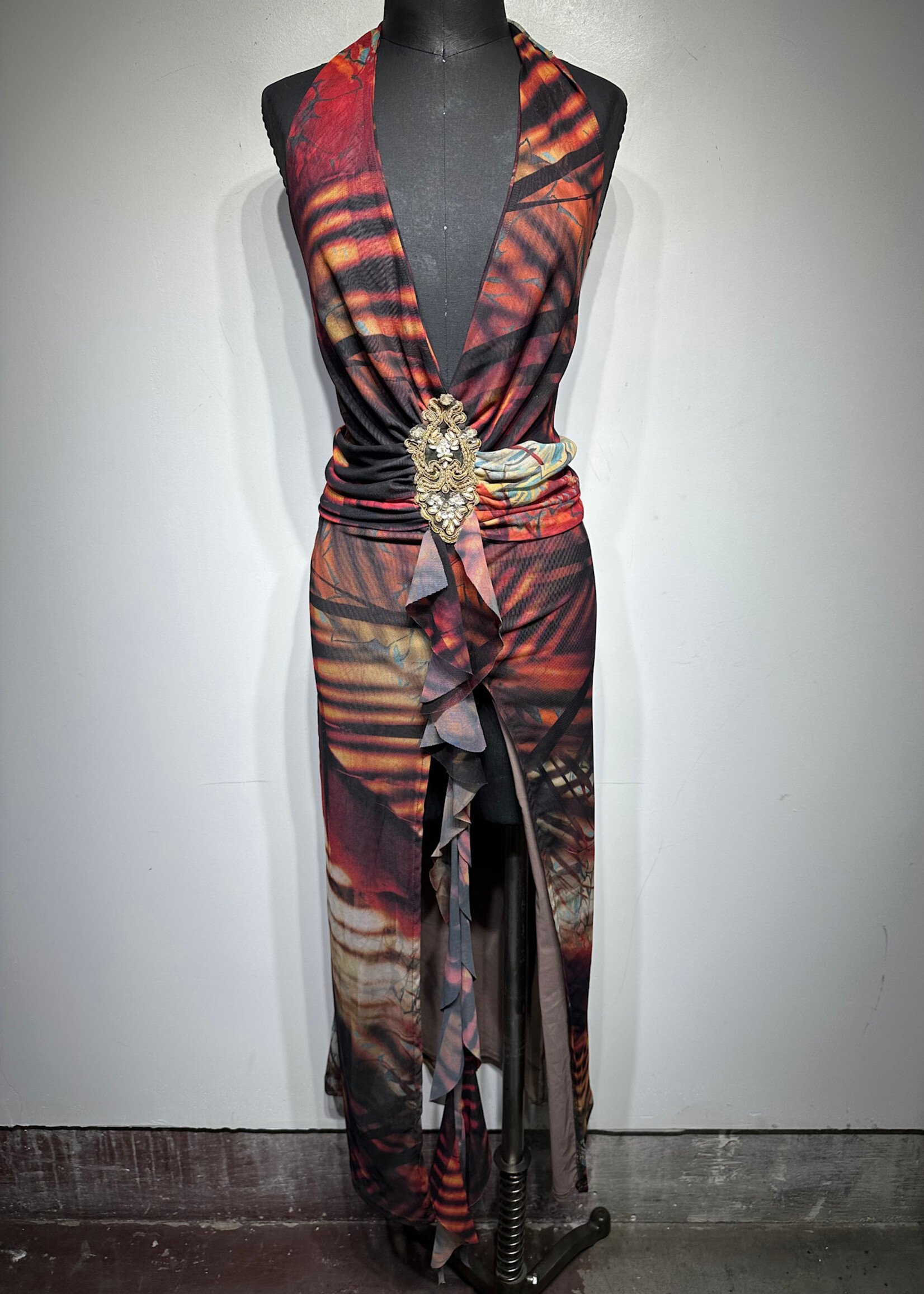 Jaded London Mesh Halter Dress 4/S