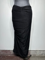 God Save Queens Black Pleated Low Rise Maxi Skirt 26