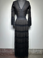 No Label Black Lace Pleated Maxi Dress XS