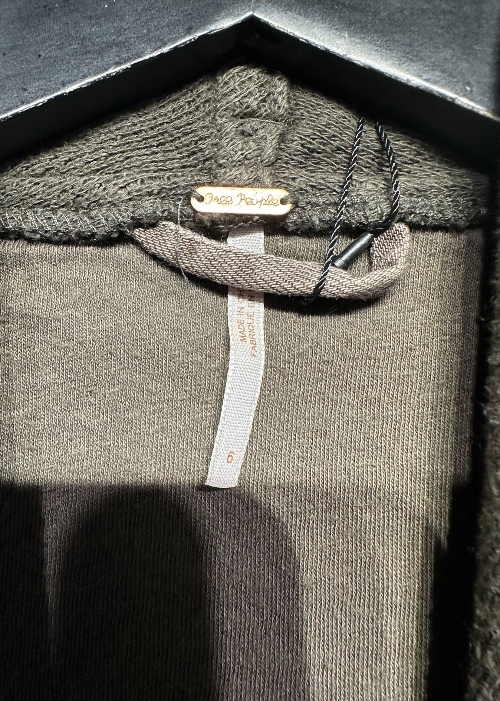 Free People Dark Green Waxed/Scarf Jacket 6/M