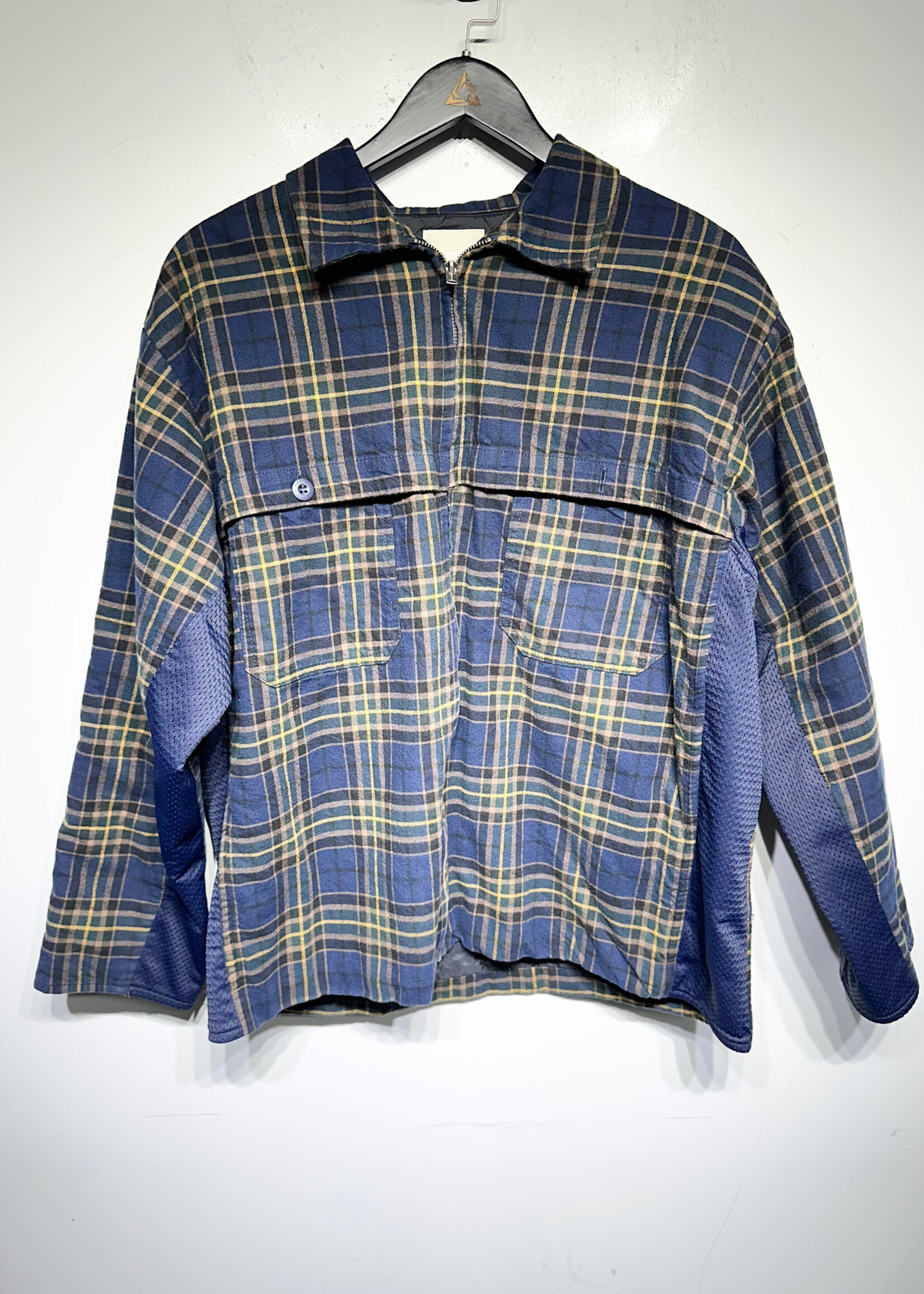 UNKNWN Blue Mesh Sleeve Overshirt M
