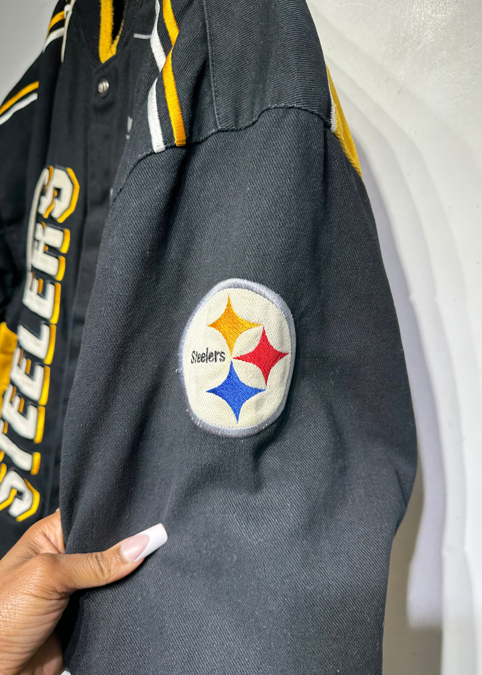 Pittsburgh Steelers Black Racing Style Jacket Masc L