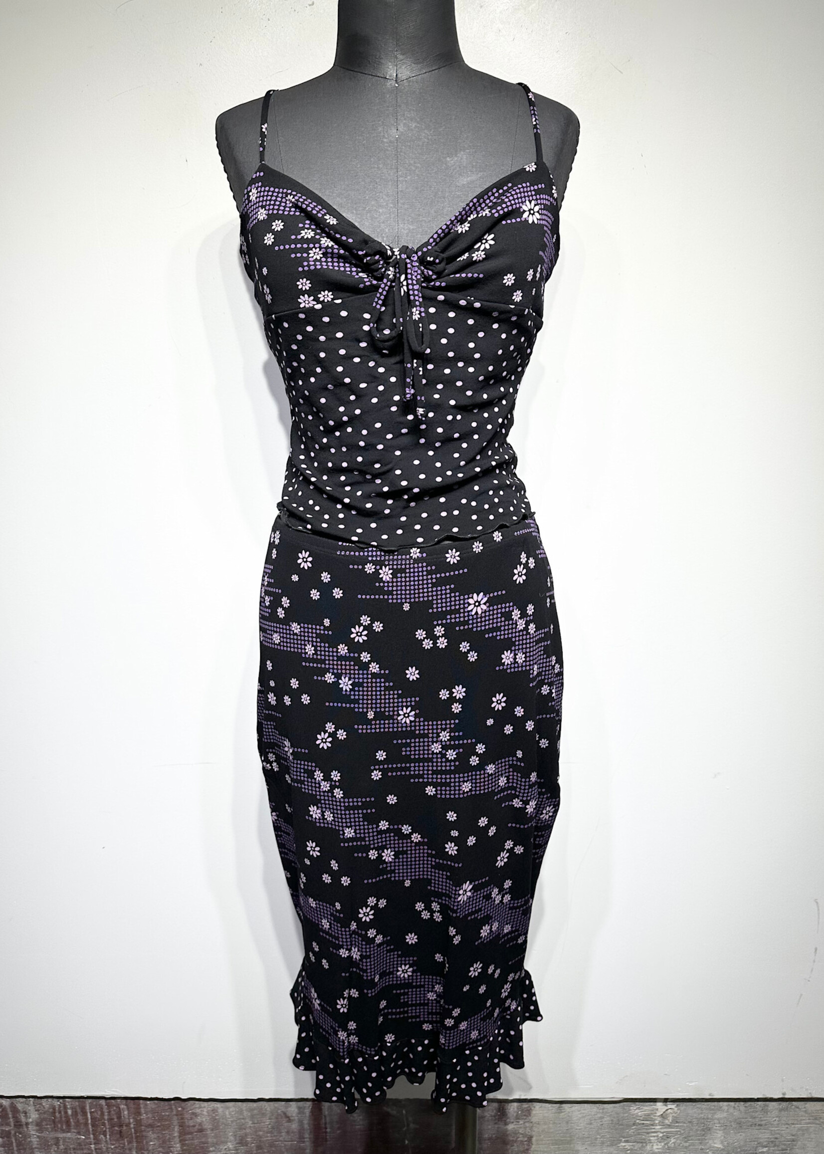 Bebe Black/Purple Floral Set M