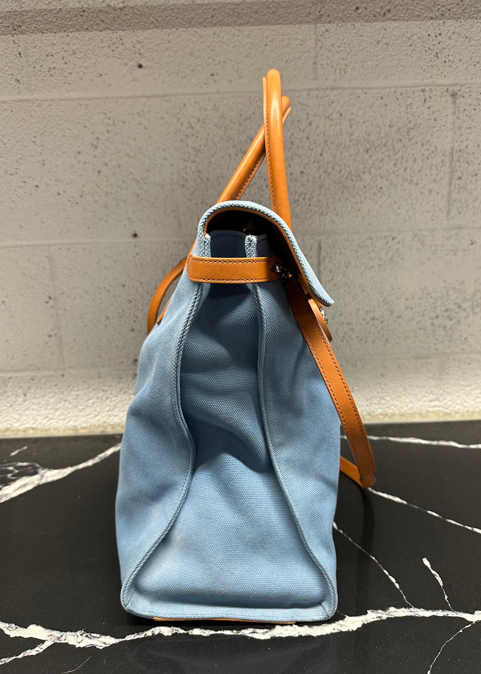 Ralph Lauren Blue Canvas Tote Bag OS