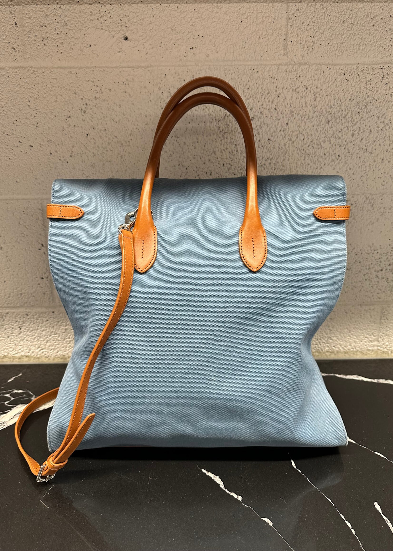 Ralph Lauren Blue Canvas Tote Bag OS