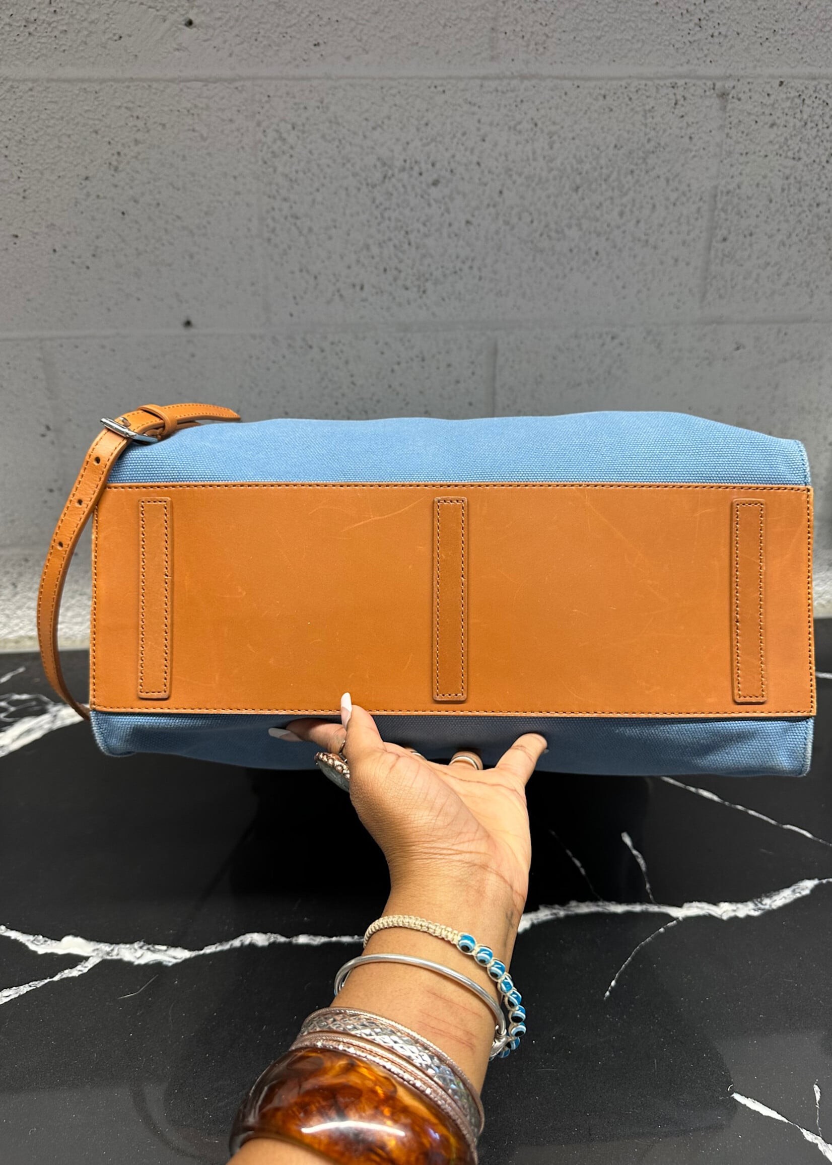 Ralph Lauren Blue Canvas Tote Bag OS