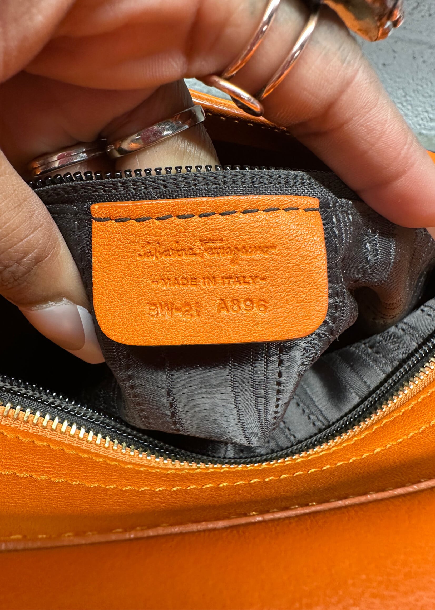 Ferragamo Sofia Orange Leather Handbag