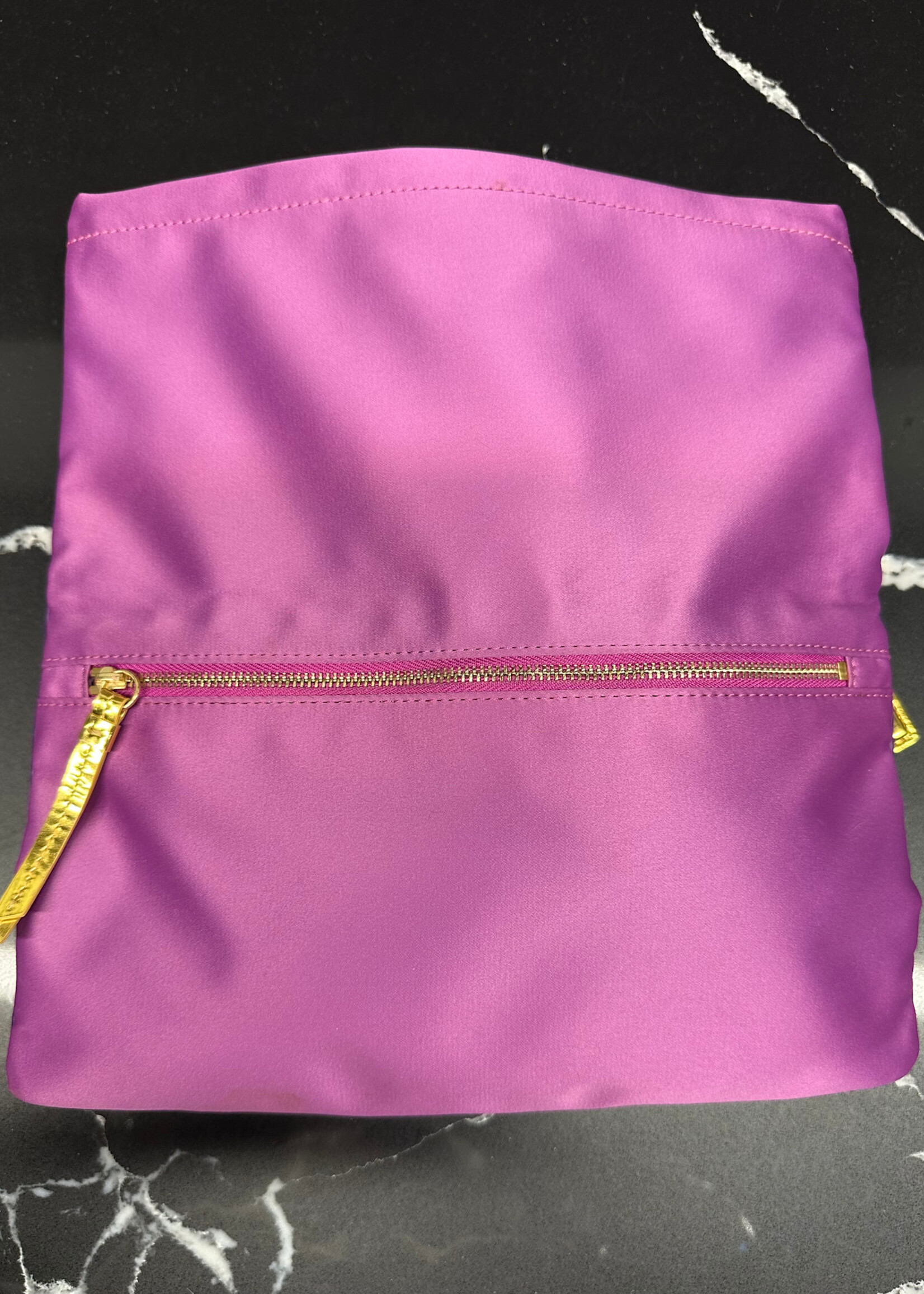 Coach Amanda Foldover Purple Satin Clutch AS IS