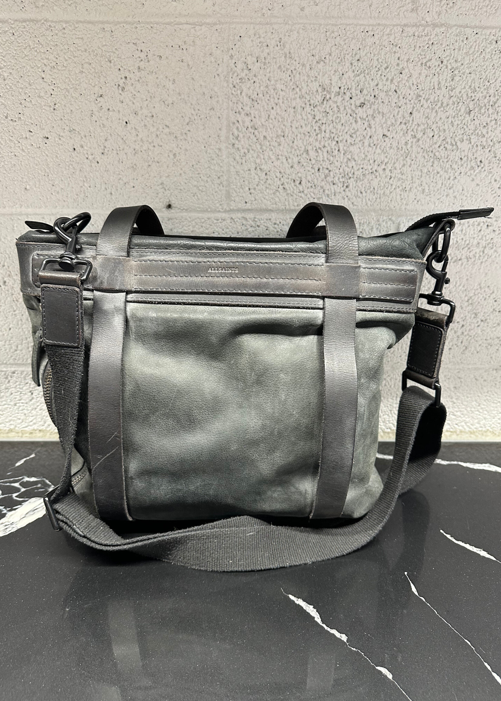 Allsaints Black All Leather Tote