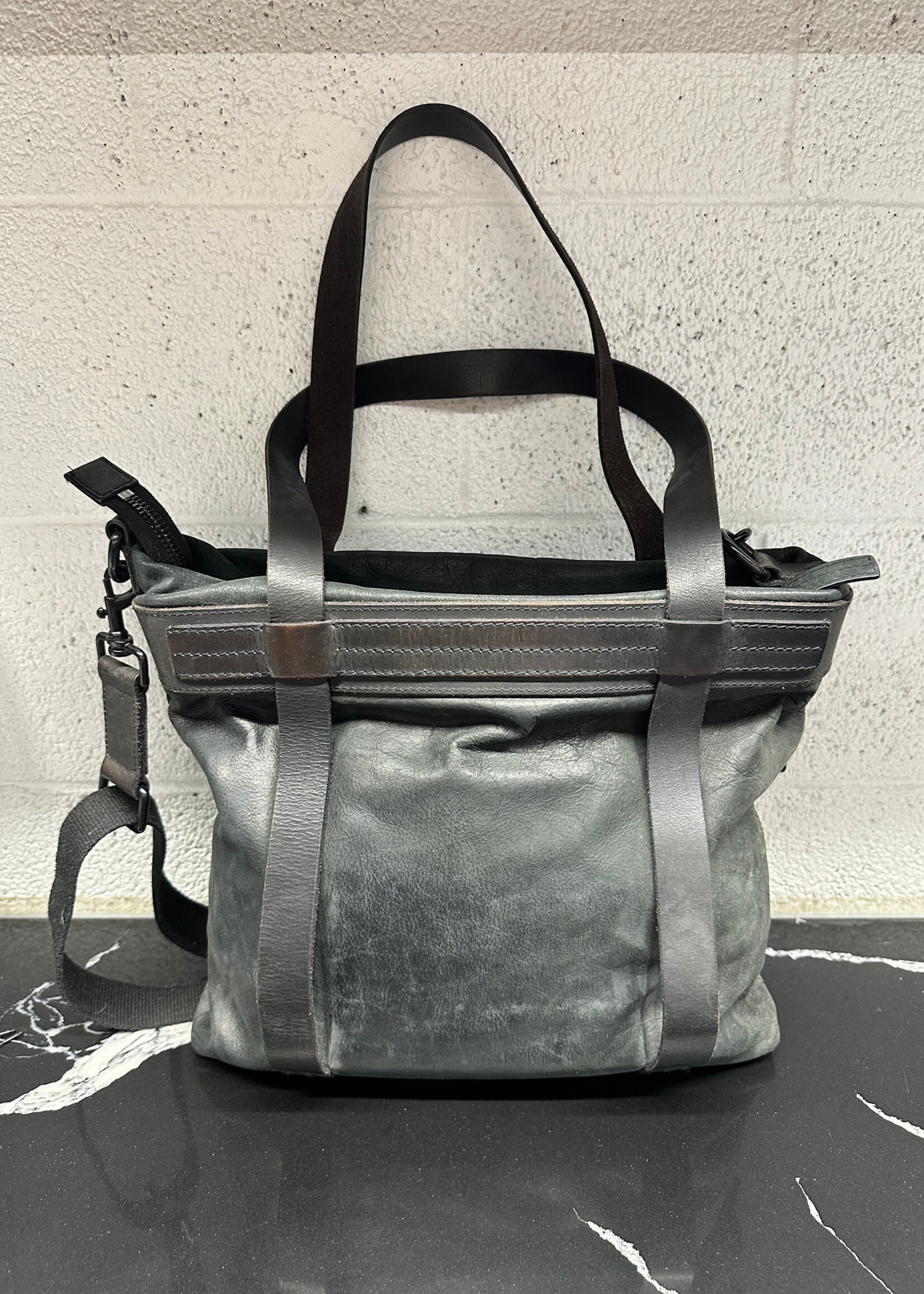 Allsaints Black All Leather Tote
