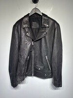 NWT Allsaints Dark Brown Leather Moto Jacket XXL