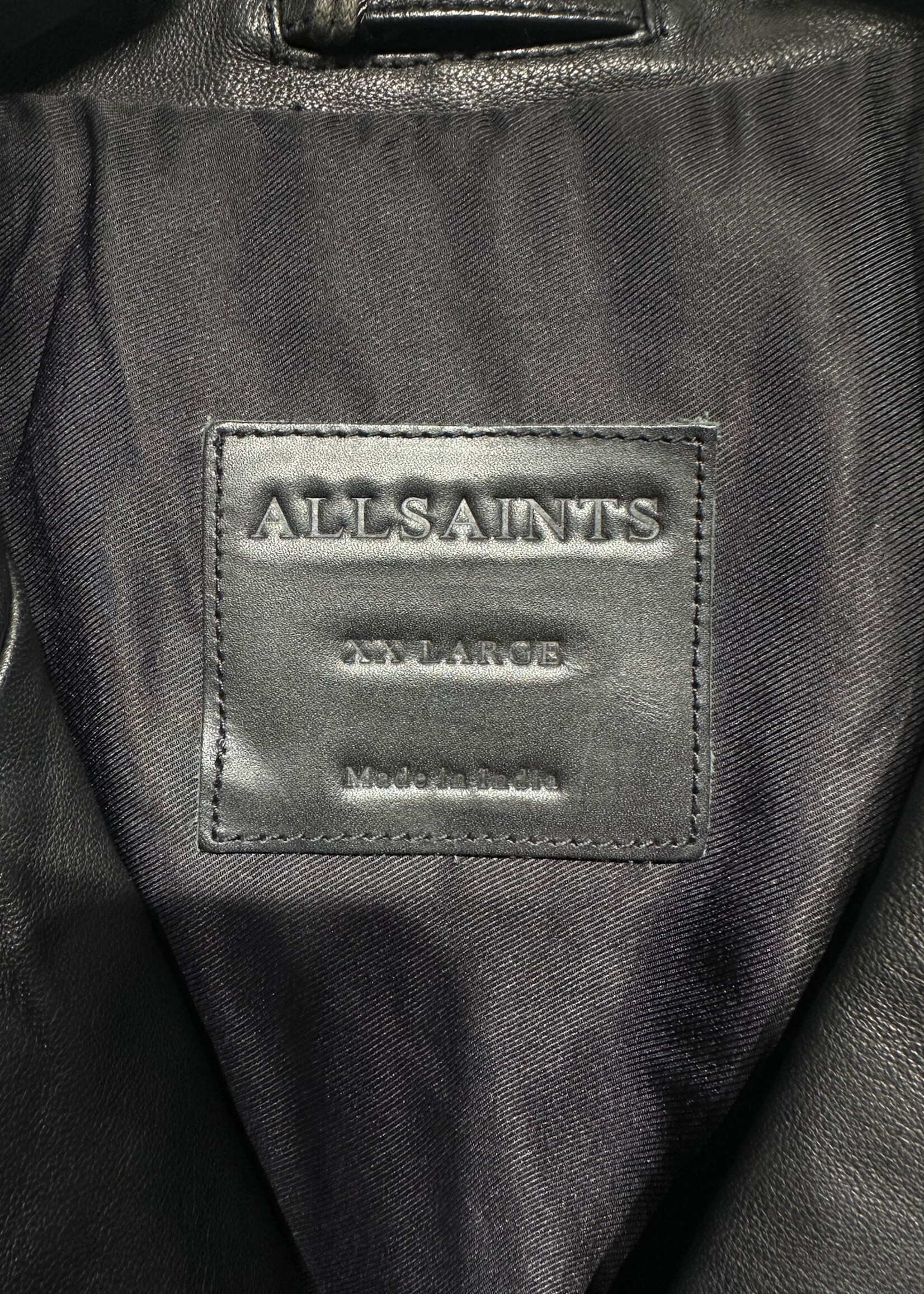 NWT Allsaints Dark Brown Leather Moto Jacket XXL