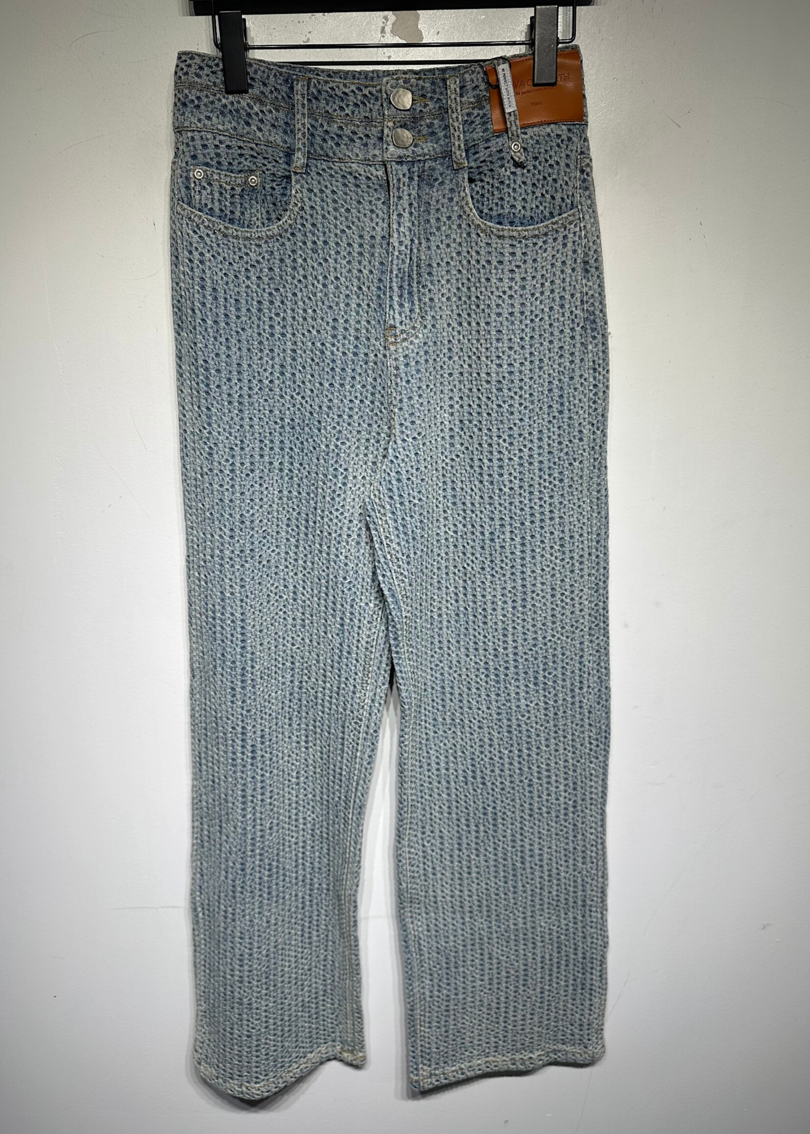 Aviva On Earth Blue Seersucker Baggy Jeans 28