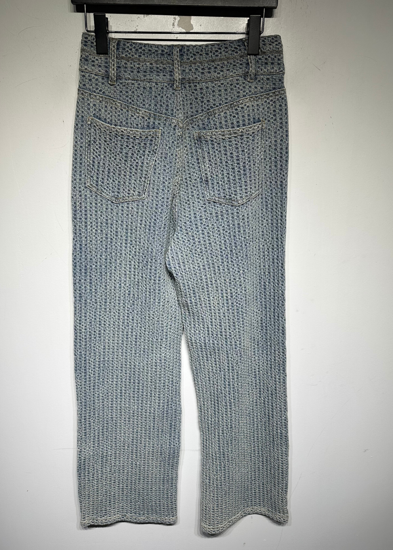 Aviva On Earth Blue Seersucker Baggy Jeans 28