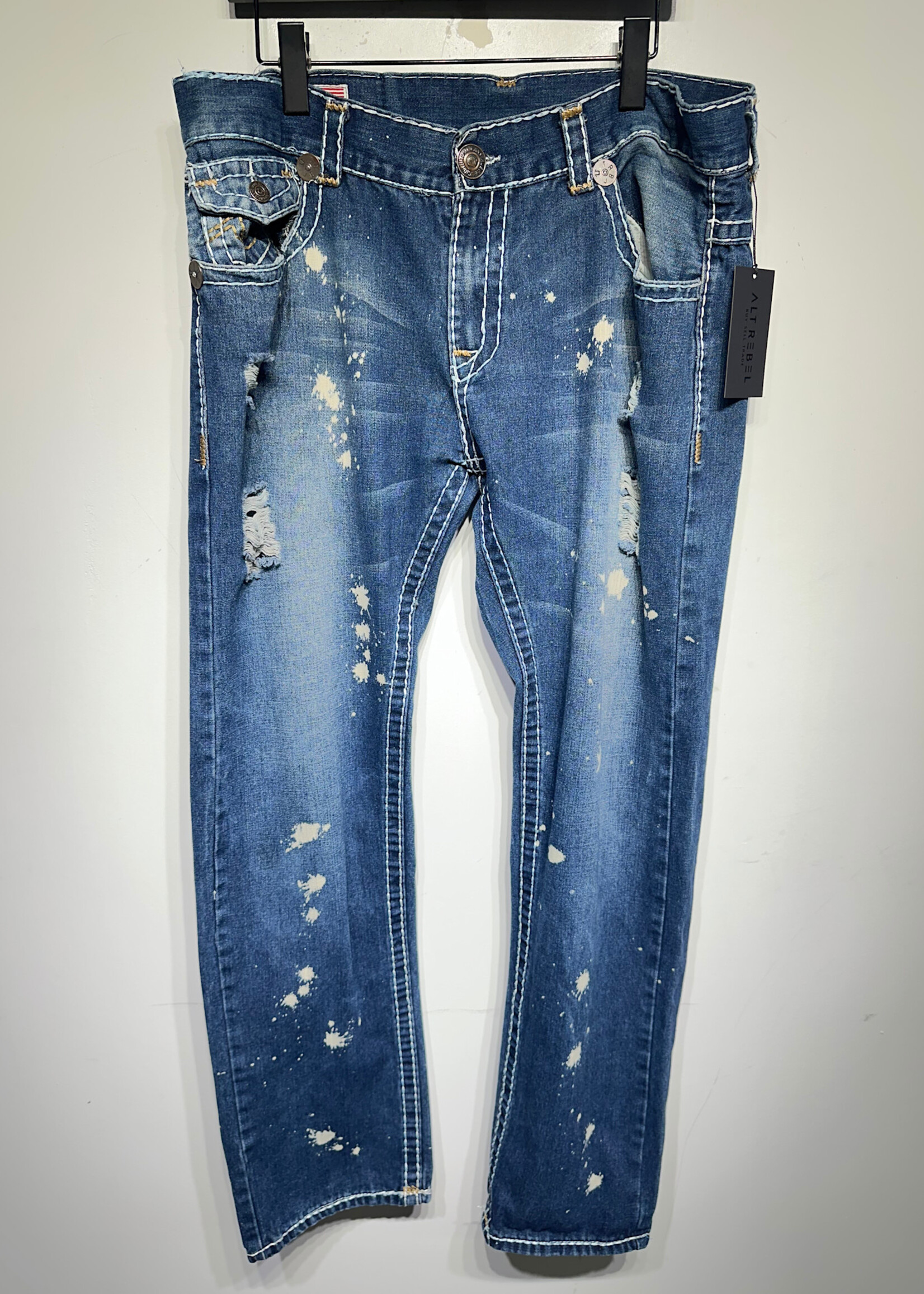 True Religion 2000s Paint Splatter Distress Jeans Masc 38