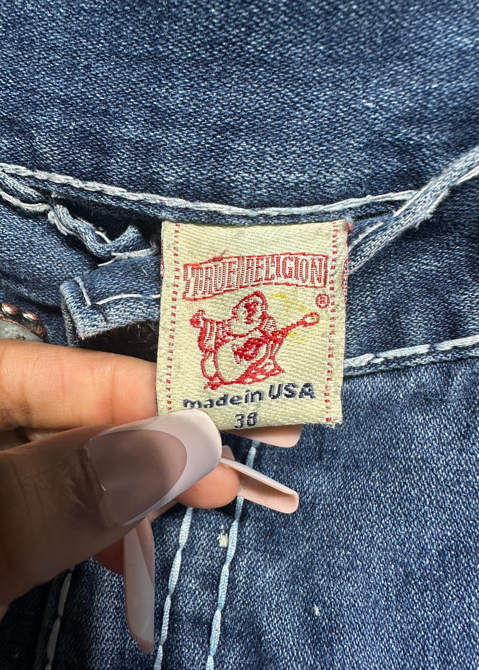 True Religion 2000s Paint Splatter Distress Jeans Masc 38