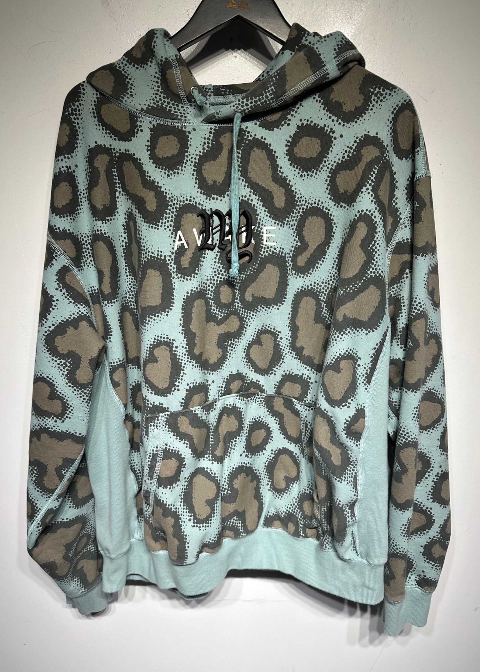 Awake NY Teal Leopard AOP Hoodie XXL