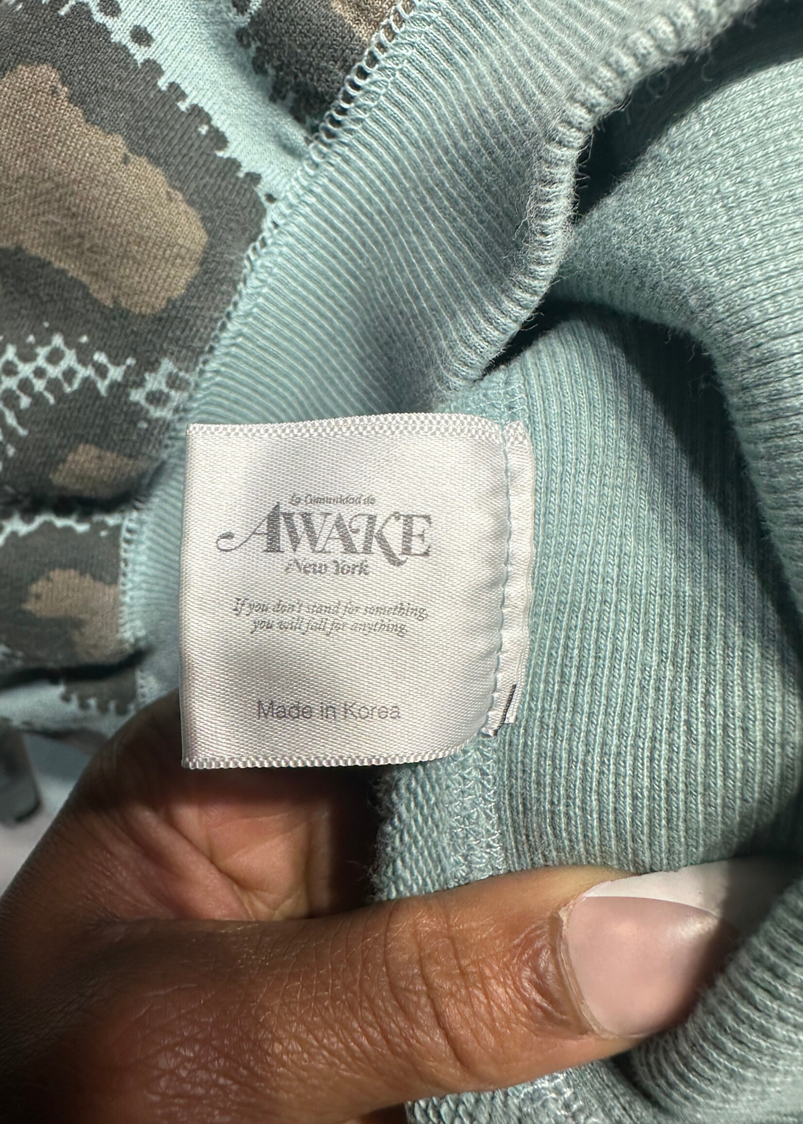 Awake NY Teal Leopard AOP Hoodie XXL