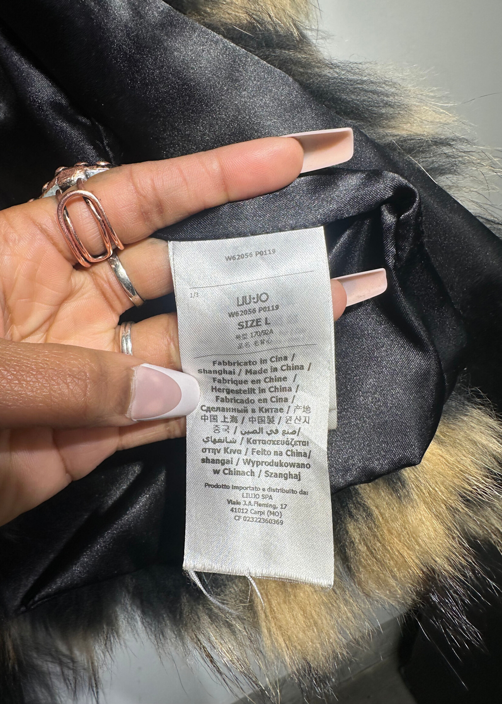 Liu Jo Brown Black Raccoon Fur Vest Fem L