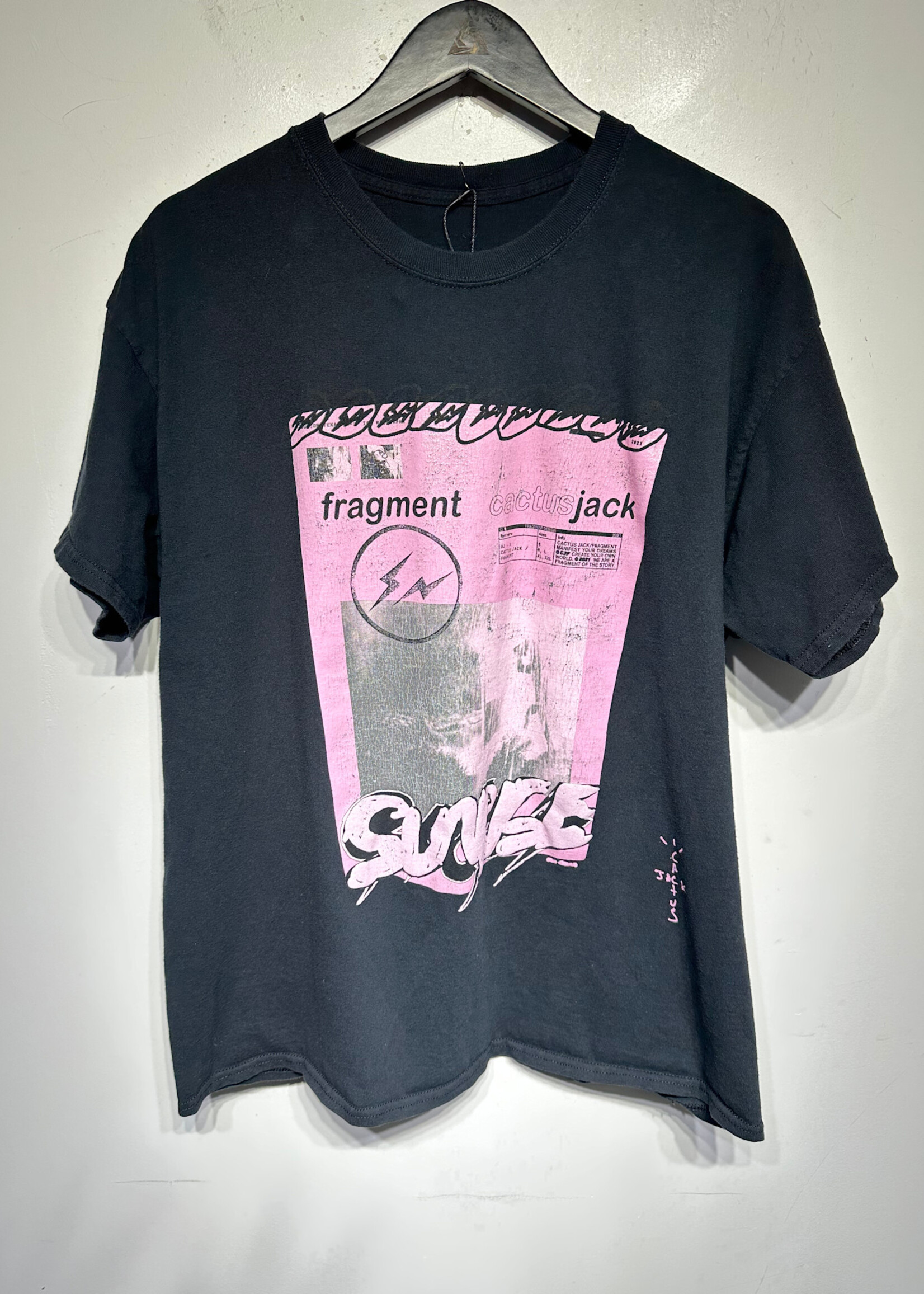 Cactus Jack X Fragment Black Graphic Tee Masc L