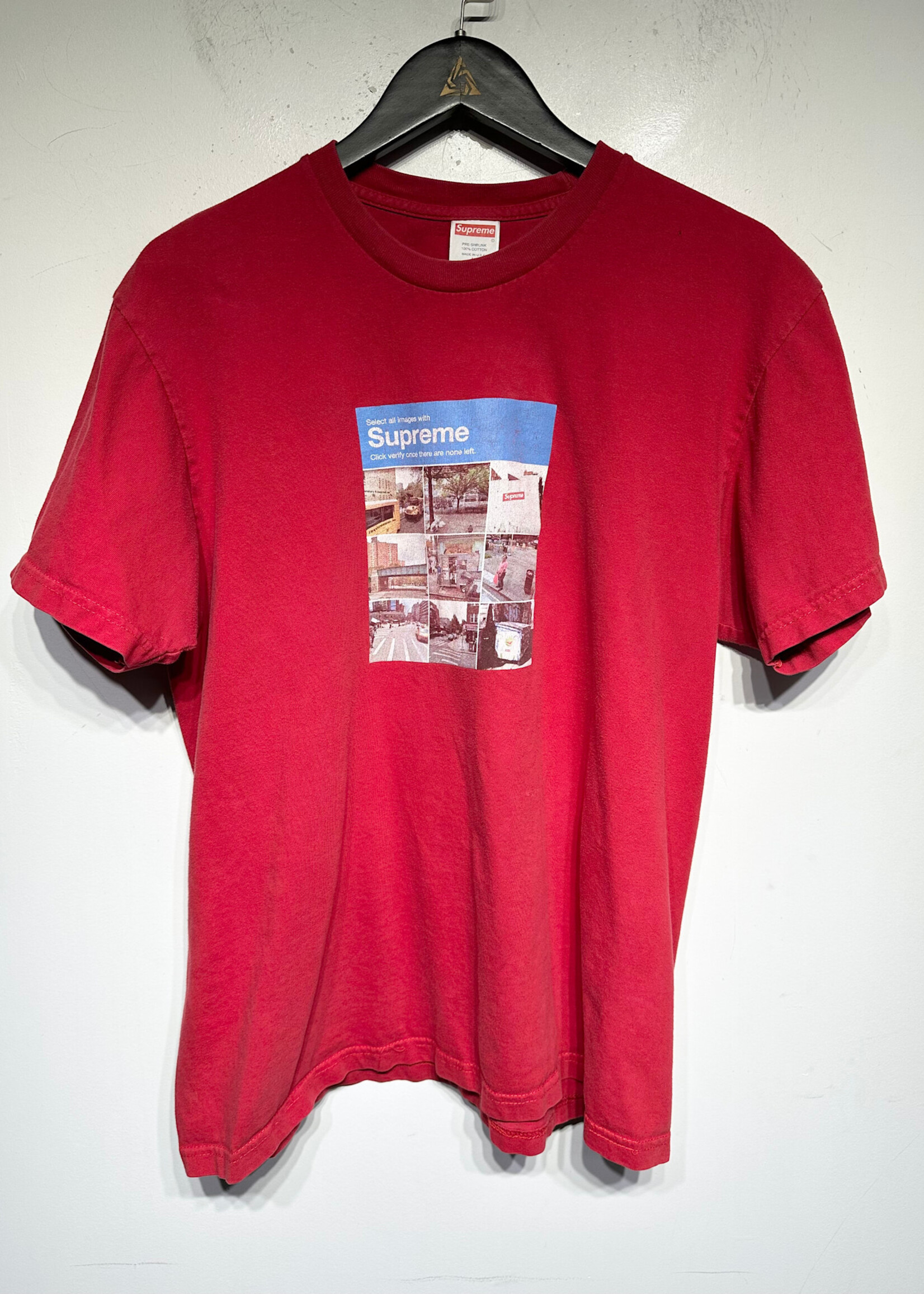 Supreme Google Maps Verify Red Tee L
